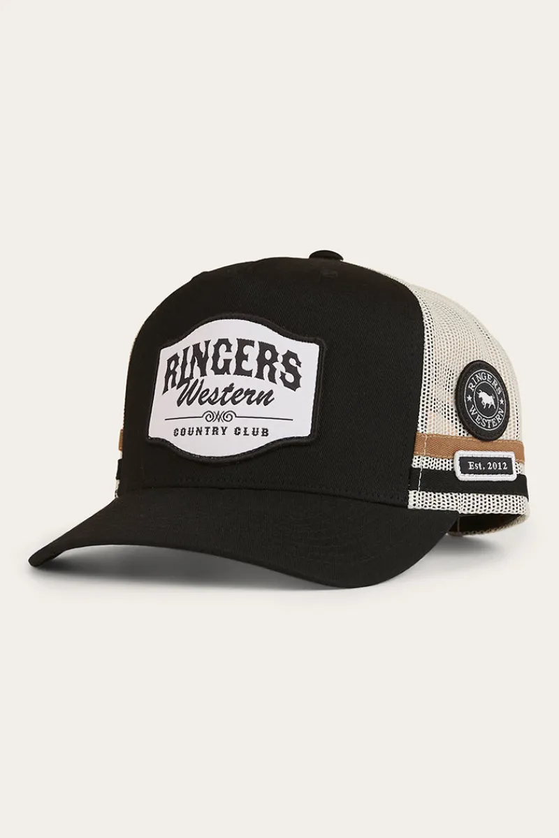Ringers Western Country Club Deep Fit Trucker Cap - Black