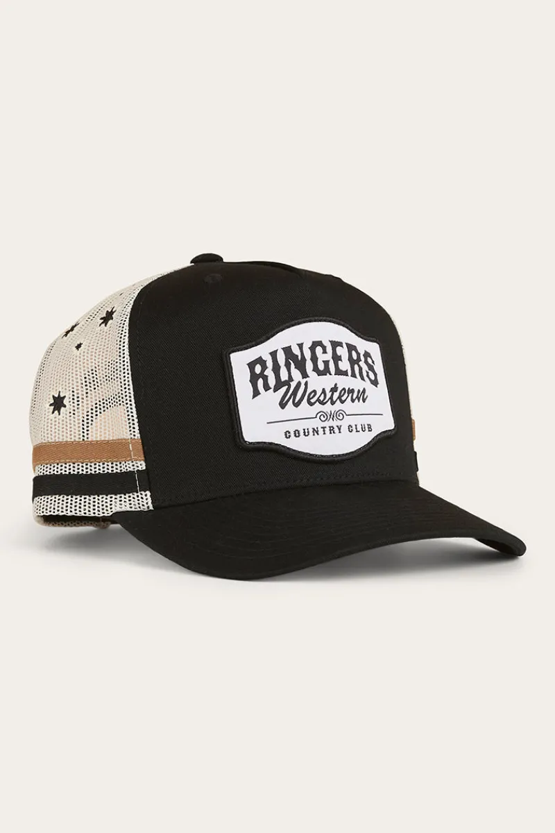 Ringers Western Country Club Deep Fit Trucker Cap - Black