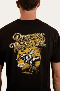 Ringers Western Cowboys Can Dance Mens Loose Fit T-Shirt - Black