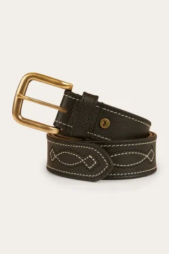 Best Ringers Western Crossover Belt - Black / Brass