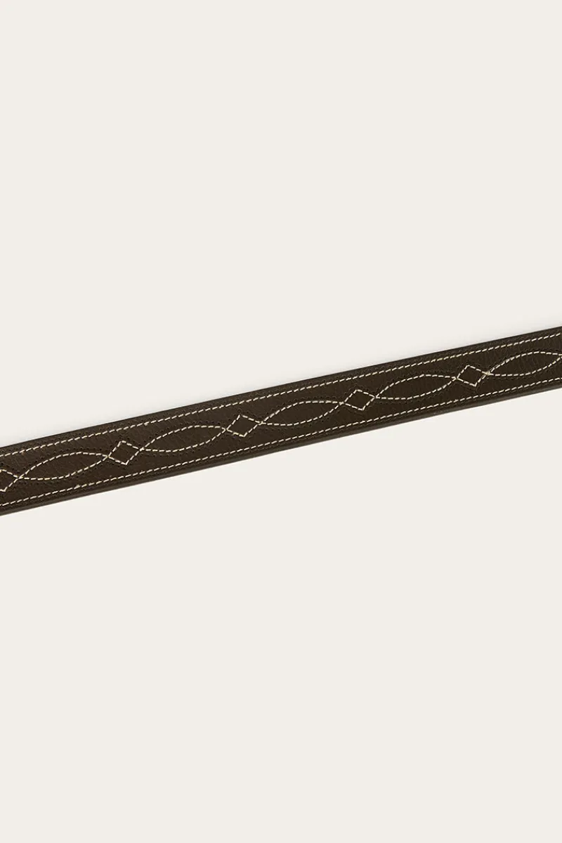Best Ringers Western Crossover Belt - Black / Brass
