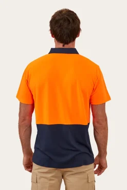 Sale Ringers Western Crossroad Mens Hi-Vis Polo - Neon Orange Red