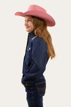 Best Ringers Western Dahlia Kids Denim Western Shirt - Classic Blue