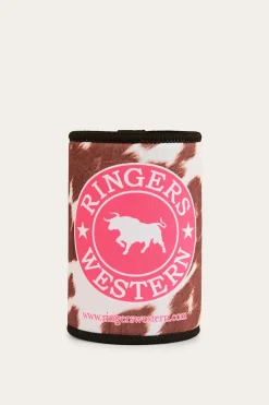 Outlet Ringers Western Daisy Stubby Cooler - White / Tan
