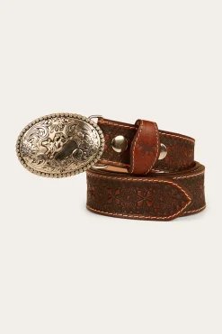 Hot Ringers Western Dallas Belt - Brown / Silver