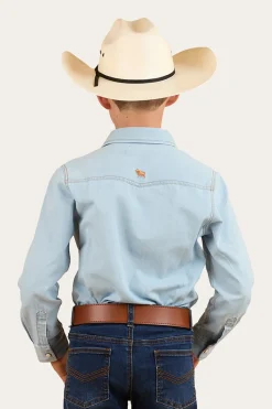 Best Ringers Western Darby Kids Denim Western Shirt - Vintage Light Blue