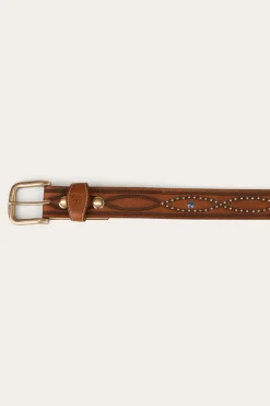 Ringers Western Diamond T Belt - Tan / Silver