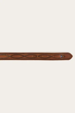 Ringers Western Diamond T Belt - Tan / Silver