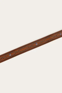 Ringers Western Diamond T Belt - Tan / Silver