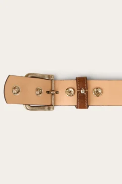 Ringers Western Diamond T Belt - Tan / Silver