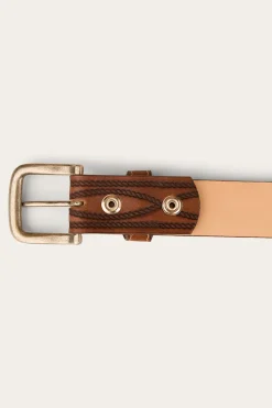 Ringers Western Diamond T Belt - Tan / Silver