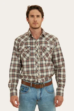 New Ringers Western Dillinger Mens Western Shirt - Dark Sand