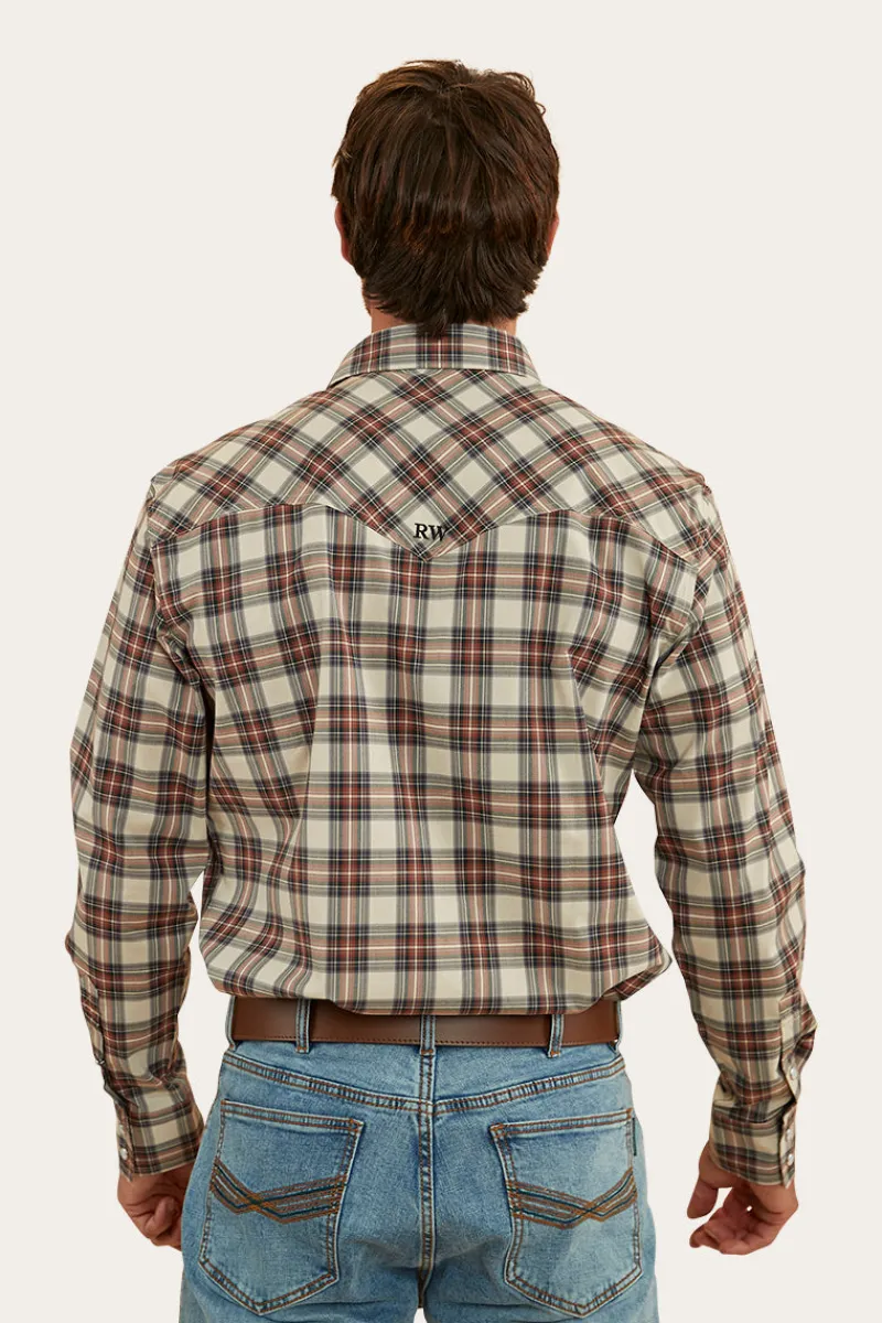 New Ringers Western Dillinger Mens Western Shirt - Dark Sand
