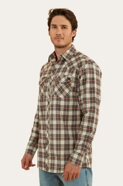 New Ringers Western Dillinger Mens Western Shirt - Dark Sand