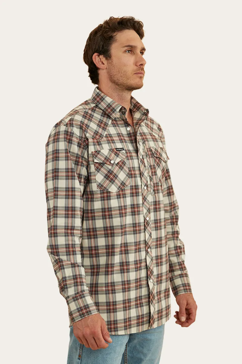 New Ringers Western Dillinger Mens Western Shirt - Dark Sand