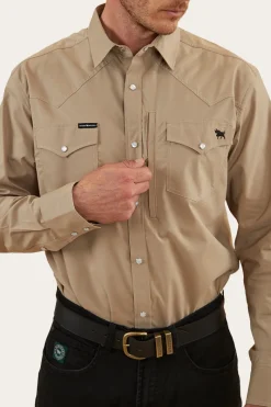 New Ringers Western Dillinger Mens Western Shirt - Desert Sand