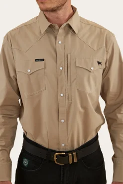 New Ringers Western Dillinger Mens Western Shirt - Desert Sand