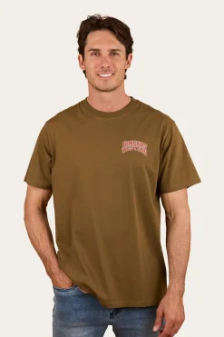 Ringers Western Do No Harm Take No Bull Mens Loose Fit T-Shirt - Military Green