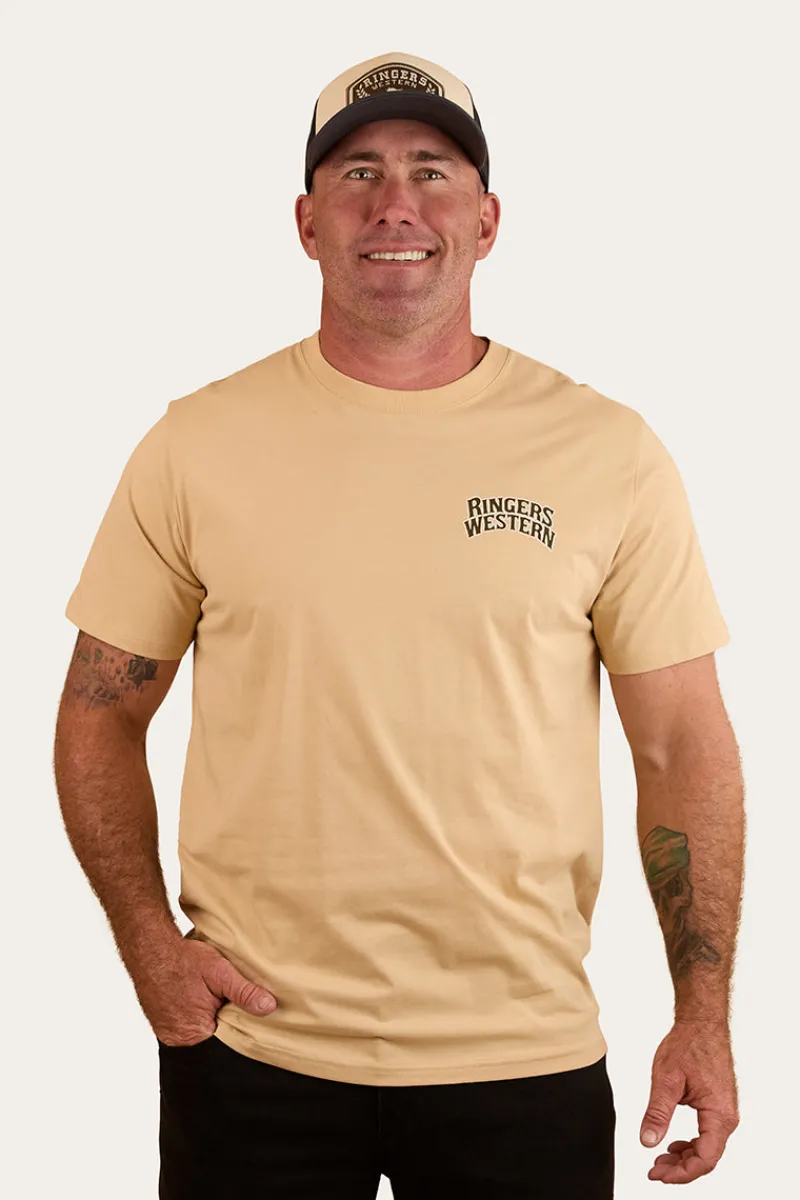 Online Ringers Western Do No Harm Take No Bull Mens Loose Fit T Shirt - Dark Sand