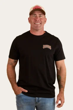 New Ringers Western Do No Harm Take No Bull Mens Loose Fit T-Shirt - Black