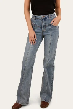Ringers Western Edith Womens High Rise Bootleg Jean - Light Wash Blue