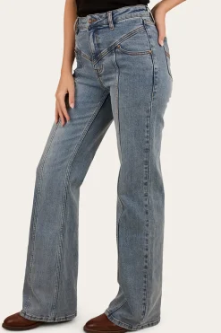 Ringers Western Edith Womens High Rise Bootleg Jean - Light Wash Blue