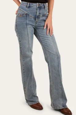 Ringers Western Edith Womens High Rise Bootleg Jean - Light Wash Blue