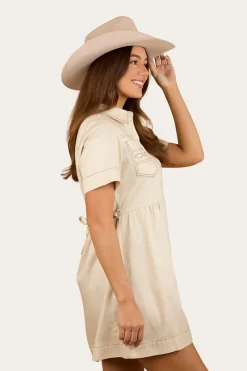 Online Ringers Western Eloise Womens Shirt Dress - Off White
