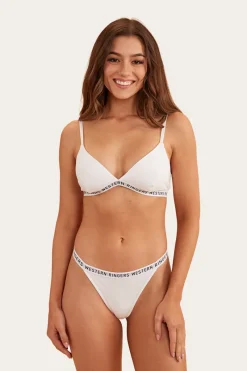 Discount Ringers Western Elsie Womens Triangle Bralette - White