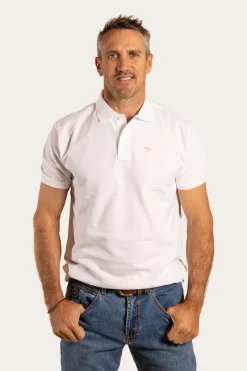 Hot Ringers Western Essential Mens Polo - White
