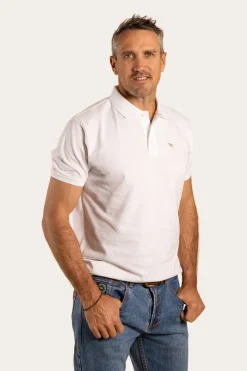 Hot Ringers Western Essential Mens Polo - White