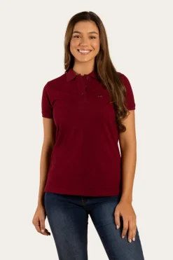 Ringers Western Essential Womens Polo - Burgundy