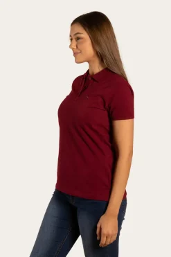 Ringers Western Essential Womens Polo - Burgundy