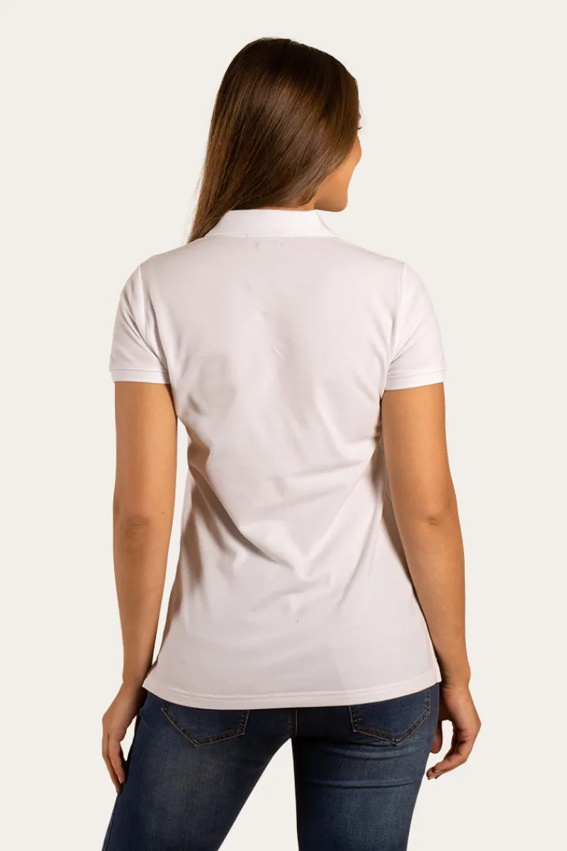 Hot Ringers Western Essential Womens Polo - White