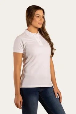 Hot Ringers Western Essential Womens Polo - White