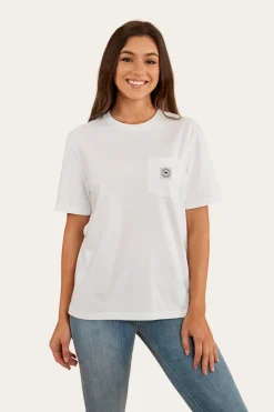 Hot Ringers Western Esther Womens Loose Fit T-Shirt - White
