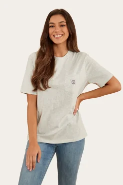 Outlet Ringers Western Esther Womens Loose Fit T-Shirt - Light Grey Marle
