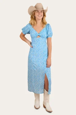 Clearance Ringers Western Evelyn Womens Midi Dress - Blue