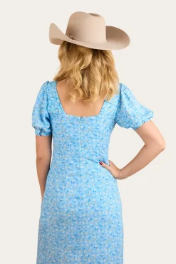 Clearance Ringers Western Evelyn Womens Midi Dress - Blue