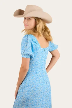 Clearance Ringers Western Evelyn Womens Midi Dress - Blue