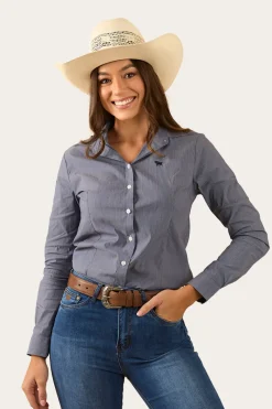 Outlet Ringers Western Faith Womens Dress Shirt - Navy