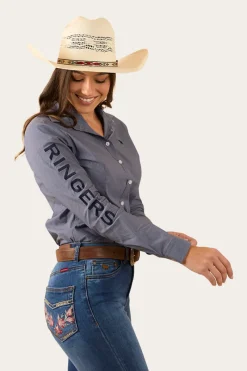 Outlet Ringers Western Faith Womens Dress Shirt - Navy