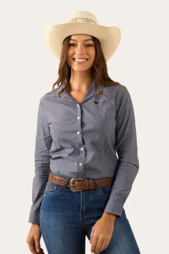 Outlet Ringers Western Faith Womens Dress Shirt - Navy