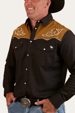 Outlet Ringers Western Franklin Mens Western Shirt - Charcoal