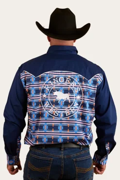 Online Ringers Western Friday Night Mens Limited Edition Work Shirt - Navy