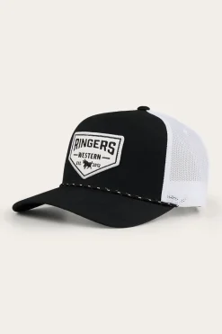 Sale Ringers Western Garage Trucker Cap - Black with White Print