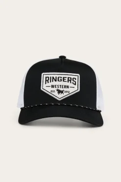 Sale Ringers Western Garage Trucker Cap - Black with White Print