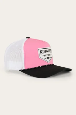 Outlet Ringers Western Garage Trucker Cap - Melon/Black
