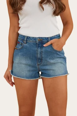 Ringers Western Gracie Womens Denim Short - Mid Wash Blue