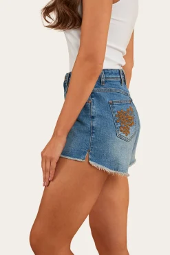 Ringers Western Gracie Womens Denim Short - Mid Wash Blue
